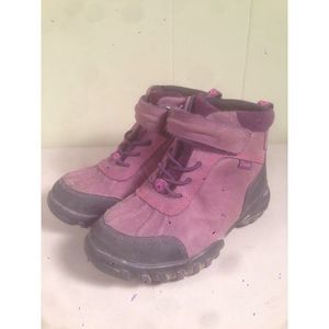 Clarks Mucker Purple Leather Walking Boots Youth